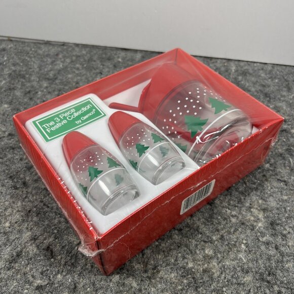 VTG Gemco 3 pc Festive Collection Salt & Pepper Shakers Sugar Pot Christmas NEW - Picture 7 of 8